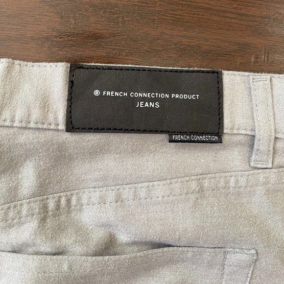 French Connection Men's Gray Chino Pants Straight Leg Button Fly Pockets Size 34 - Picture 7 of 9